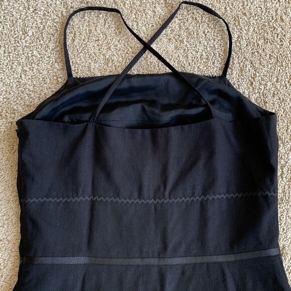 Black Fringe Linen Party Dress size 4‎ - Picture 8 of 10